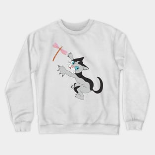 A kitten and a dragonfly Crewneck Sweatshirt